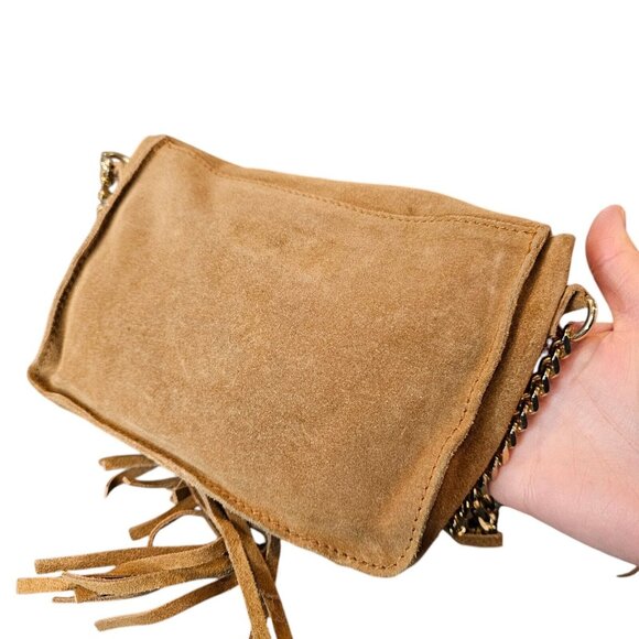 Zara Tan Suede Fringe Crossbody Bag - Picture 5 of 14